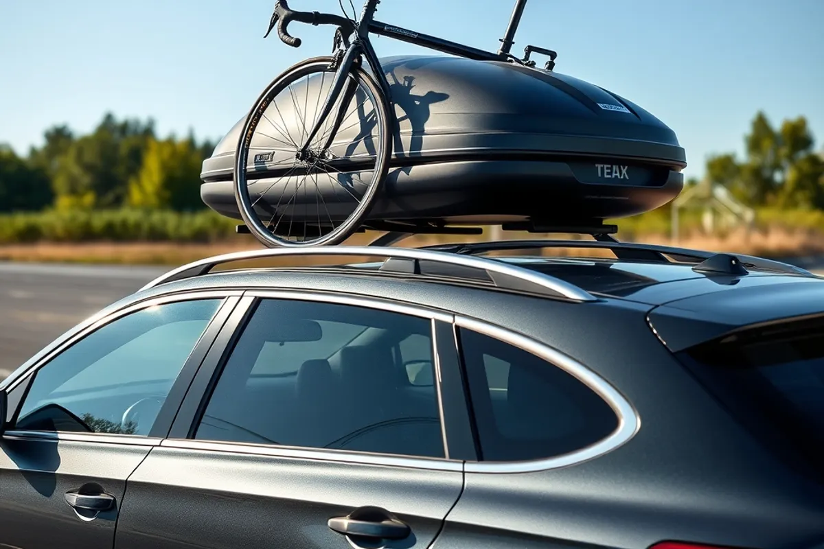 Roof box and bike rack removed from a car to reduce aerodynamic drag